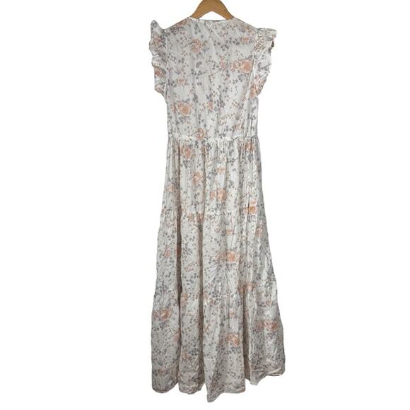 Maje Floral Ruffle Maxi Dress Size 3 (US Large) - Picture 3 of 14